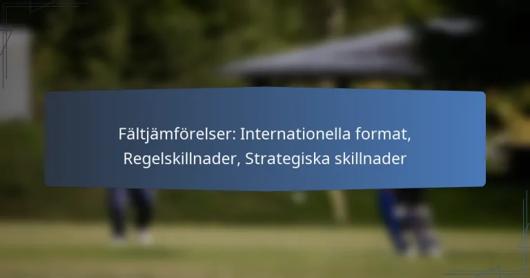 Fältjämförelser: Internationella format, Regelskillnader, Strategiska skillnader