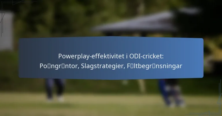 Powerplay-effektivitet i ODI-cricket: Poängräntor, Slagstrategier, Fältbegränsningar