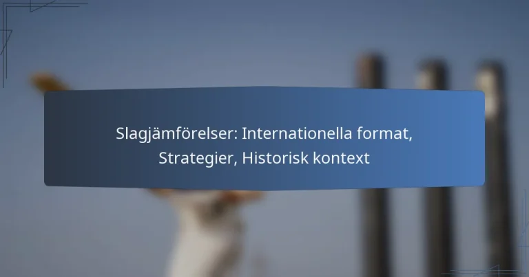 Slagjämförelser: Internationella format, Strategier, Historisk kontext