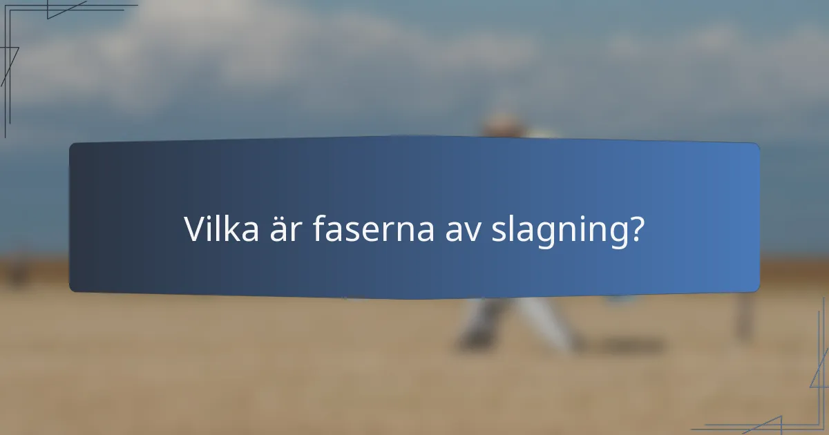 Vilka är faserna av slagning?