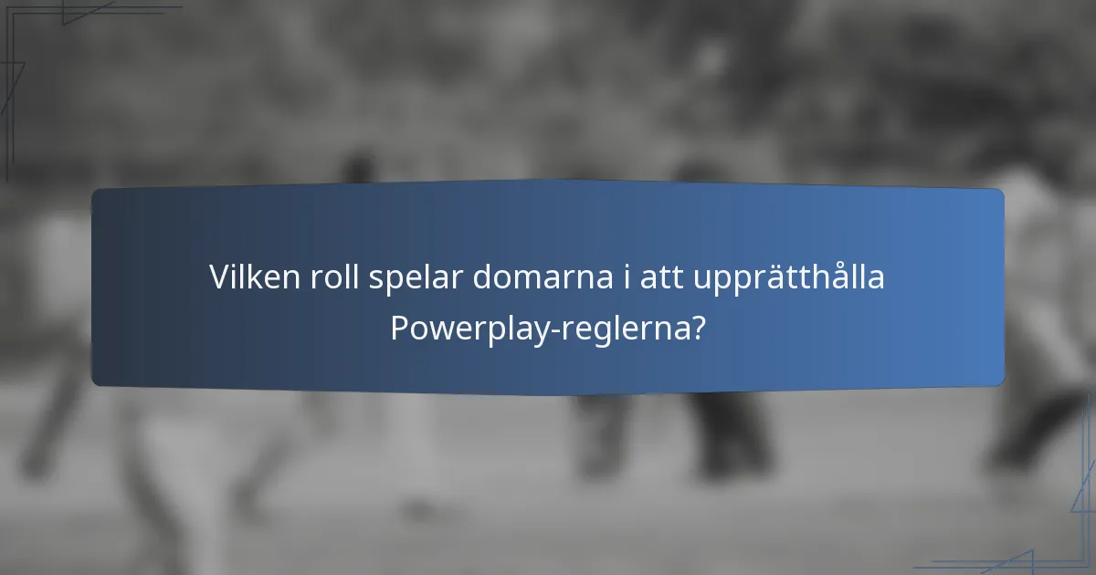Vilken roll spelar domarna i att upprätthålla Powerplay-reglerna?